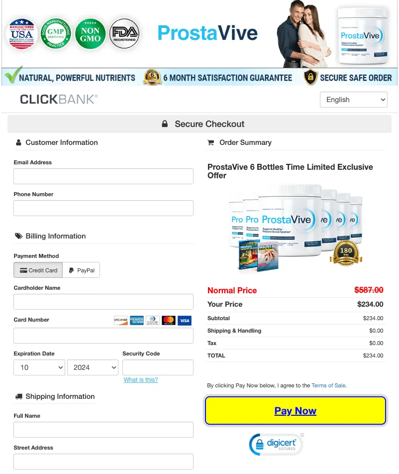 Prostavive™ Secure Checkout